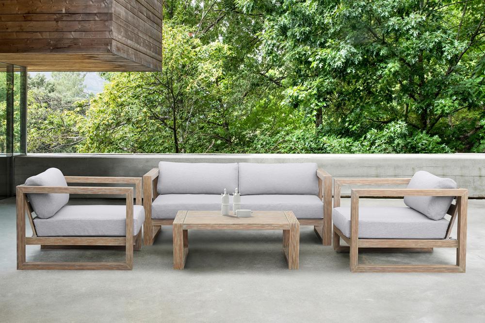 Armen Living - Paradise Outdoor Light Eucalyptus Wood Coffee Table - LCPRCOLT veiw 8