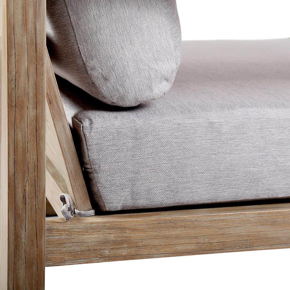 Armen Living - Paradise Outdoor Light Eucalyptus Wood Lounge Chair with Grey Cushions - LCPRCHLALT veiw 4