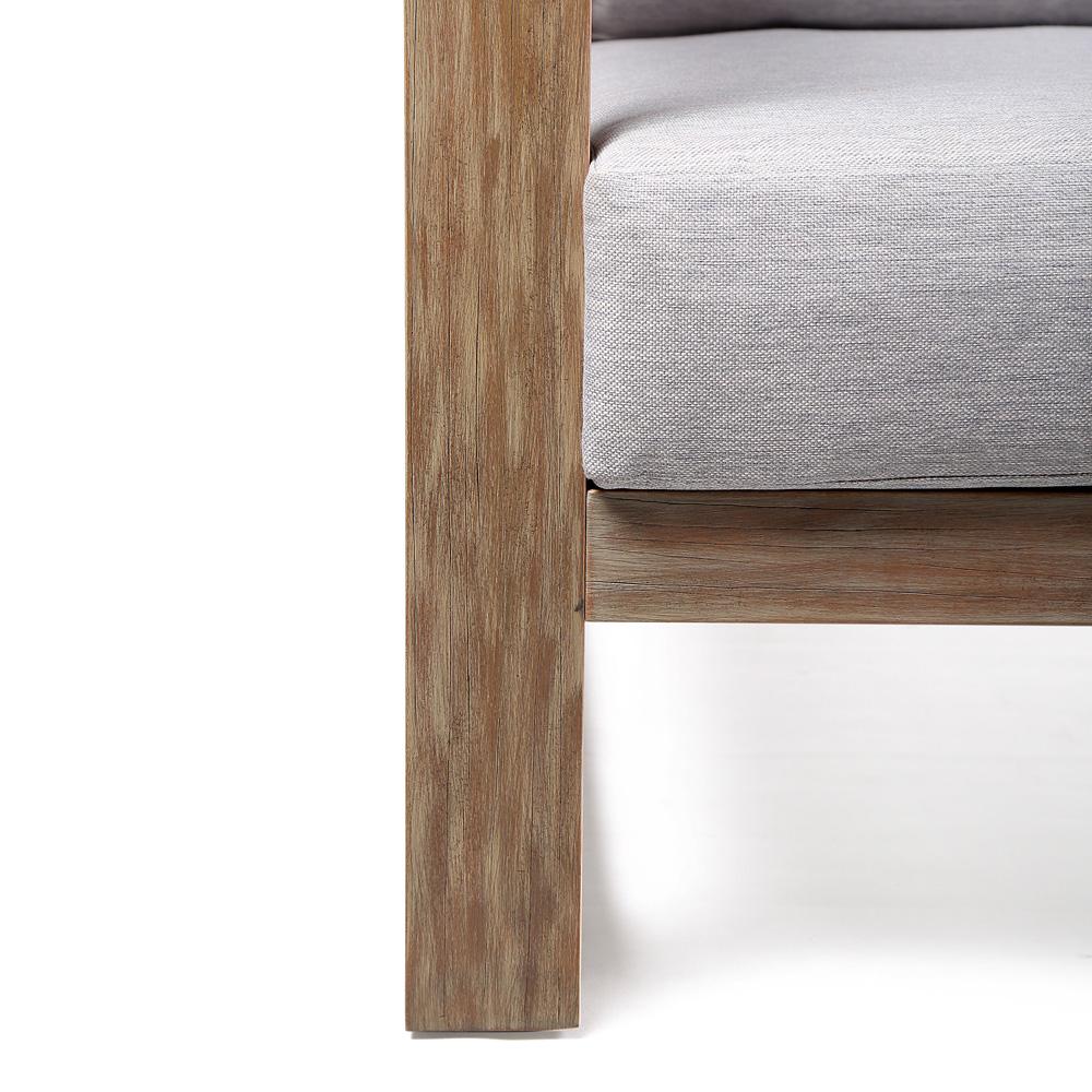 Armen Living - Paradise Outdoor Light Eucalyptus Wood Lounge Chair with Grey Cushions - LCPRCHLALT veiw 7