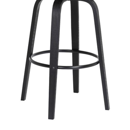 Armen Living  - Pico 26in Swivel Black Wood Counter Stool in Grey Faux Leather with Black Metal - LCPIBABLKGRY26 veiw 7