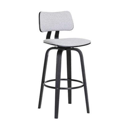 Armen Living  - Pico 26in Swivel Black Wood Counter Stool in Light Grey Fabric with Black Metal - LCPIBABLKLTGR26 veiw 1