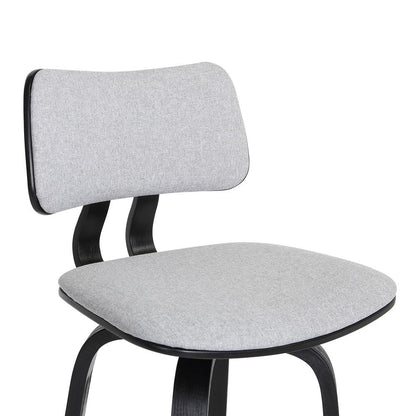 Armen Living  - Pico 26in Swivel Black Wood Counter Stool in Light Grey Fabric with Black Metal - LCPIBABLKLTGR26 veiw 6