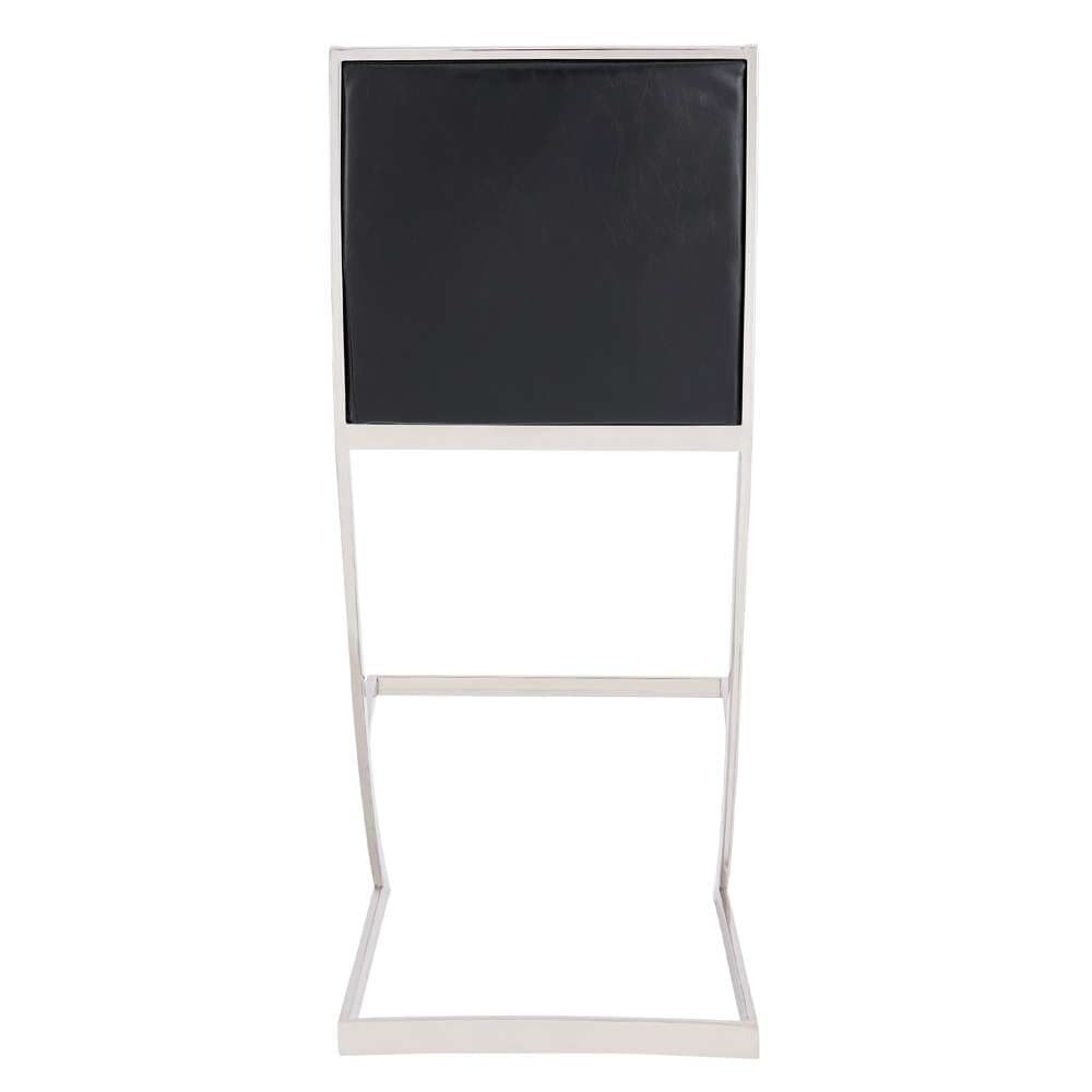 Armen Living - Pinellas 30in Vintage Black Faux Leather and Brushed Stainless Steel Bar Stool - 721535752621 veiw 4