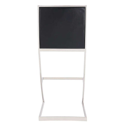 Armen Living - Pinellas 30in Vintage Black Faux Leather and Brushed Stainless Steel Bar Stool - 721535752621 veiw 4