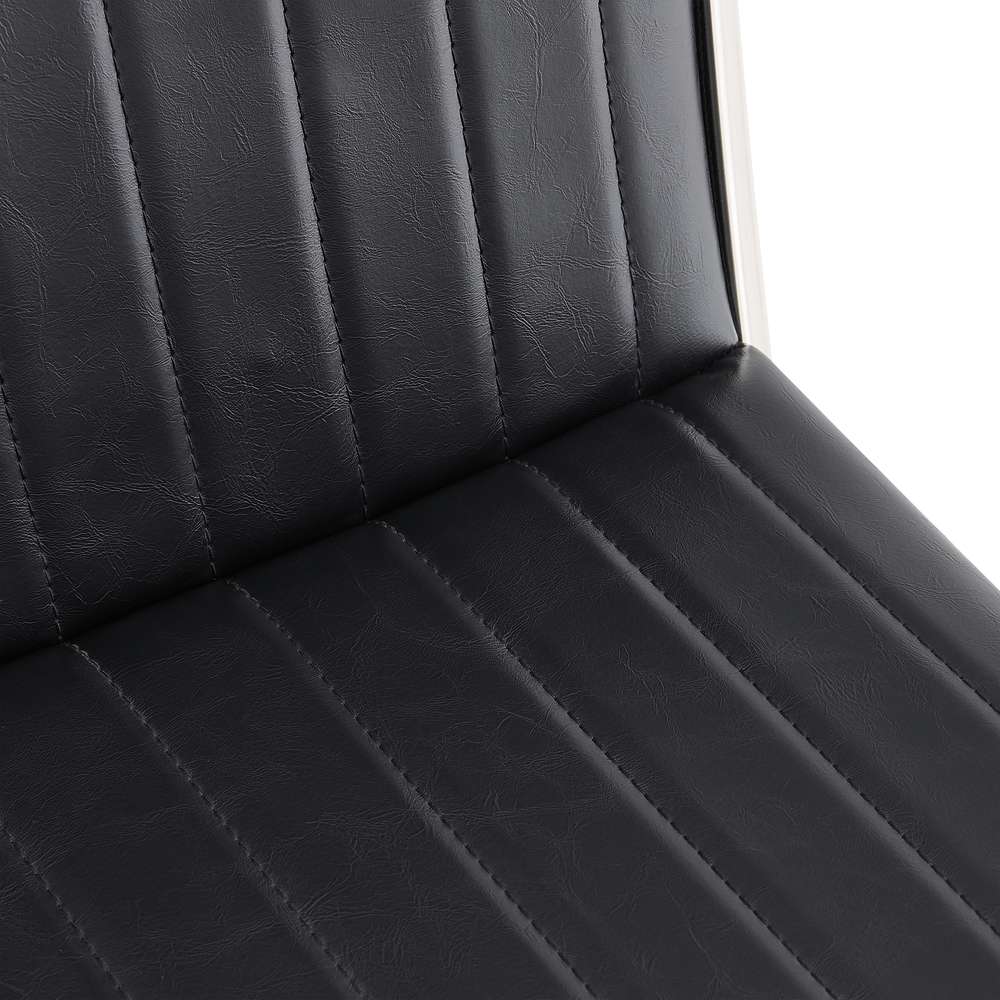 Armen Living - Pinellas 30in Vintage Black Faux Leather and Brushed Stainless Steel Bar Stool - 721535752621 veiw 5