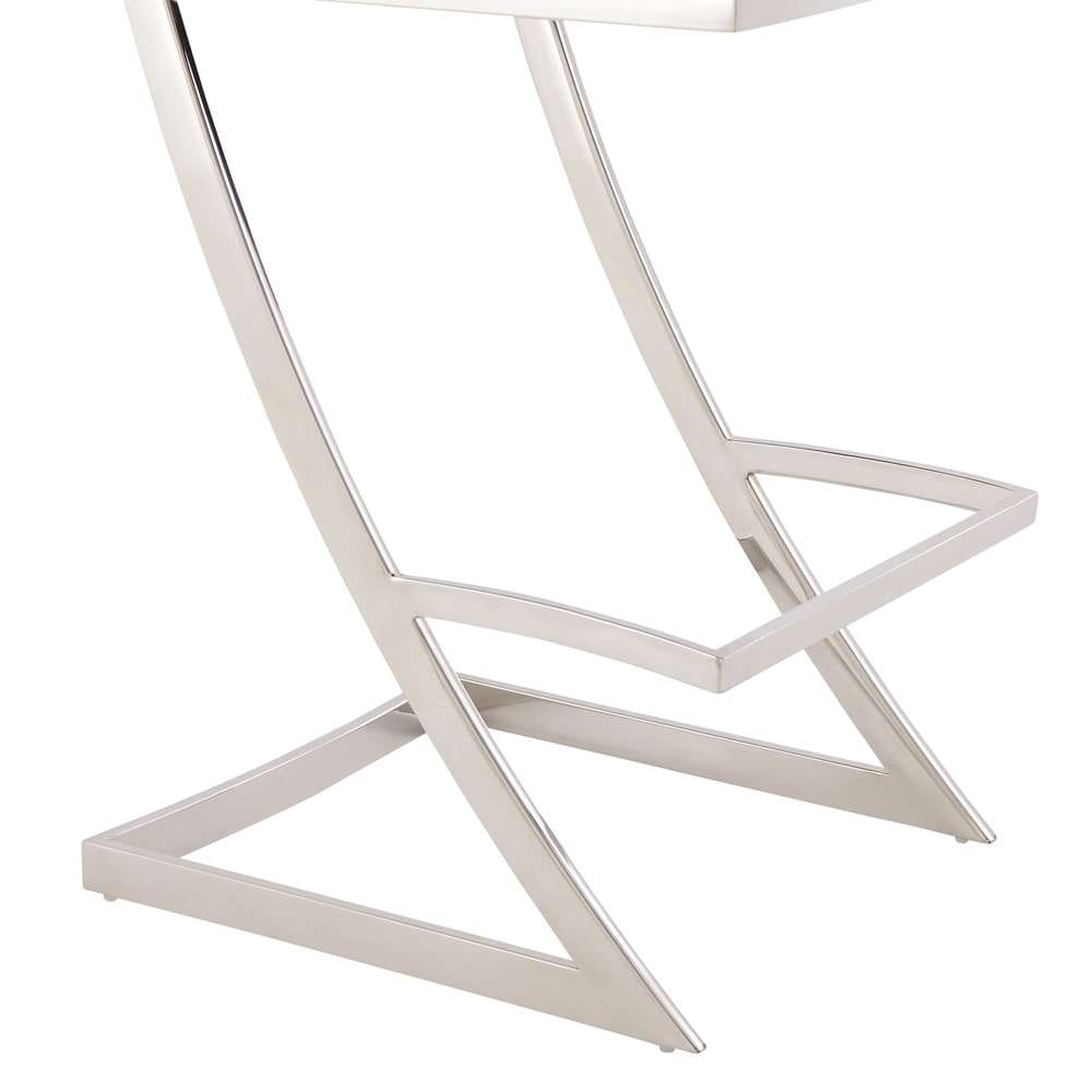 Armen Living - Pinellas 30in Vintage Black Faux Leather and Brushed Stainless Steel Bar Stool - 721535752621 veiw 6