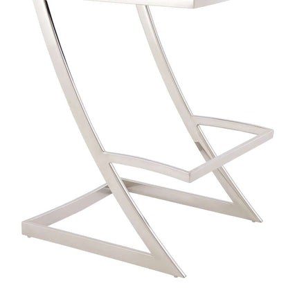 Armen Living - Pinellas 30in Vintage Black Faux Leather and Brushed Stainless Steel Bar Stool - 721535752621 veiw 6