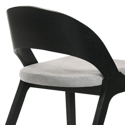 Armen Living - Polly Mid-Century Gray Upholstered Dining Chairs in Black Finish (Set of 2) - LCPLSIGRBL veiw 6