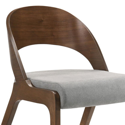 Armen Living - Polly Mid-Century Gray Upholstered Dining Chairs in Walnut Finish (Set of 2) - LCPLSIGRWA veiw 5