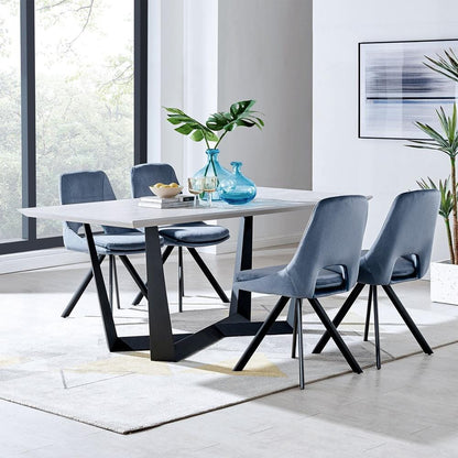 Armen Living - Radford and Blue Lexi 5 Piece Modern Rectangular Dining Set - SETRFDI5LEBLU veiw 8