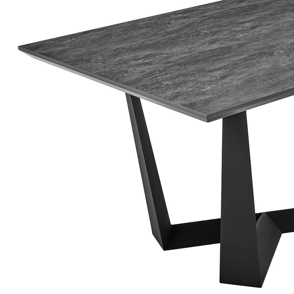 Armen Living - Radford Dark Gray Rectangular Dining Table with Black Finish - LCRFDICH veiw 3