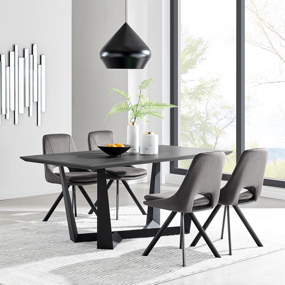Armen Living - Radford Dark Gray Rectangular Dining Table with Black Finish - LCRFDICH veiw 6