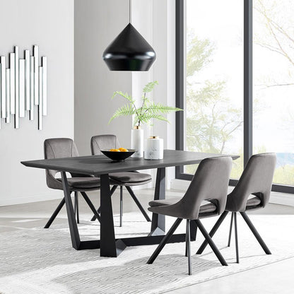 Armen Living - Radford Dark Gray Rectangular Dining Table with Black Finish - LCRFDICH veiw 6