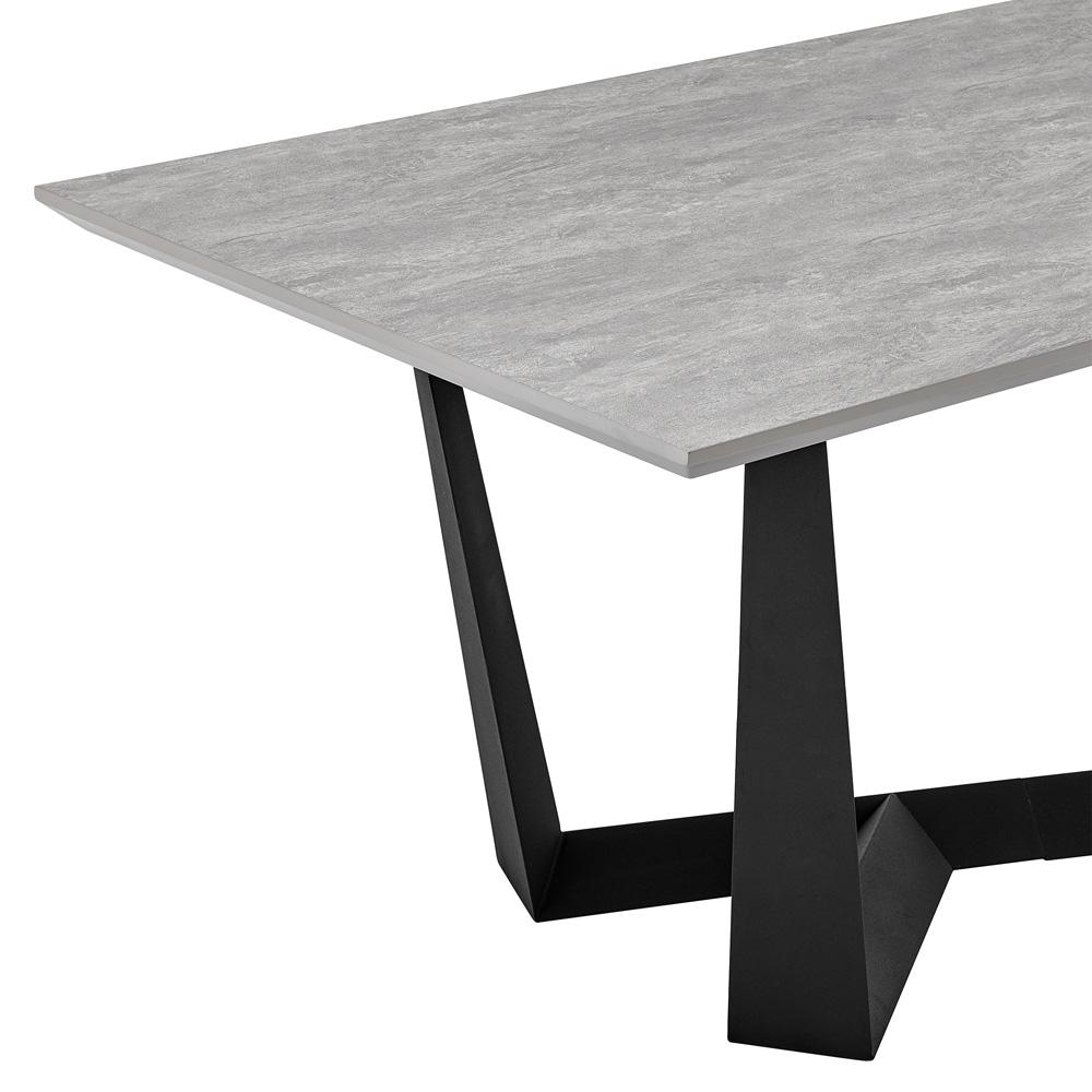 Armen Living - Radford Light Gray Rectangular Dining Table with Black Finish - LCRFDIGR veiw 3