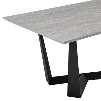 Armen Living - Radford Light Gray Rectangular Dining Table with Black Finish - LCRFDIGR veiw 3