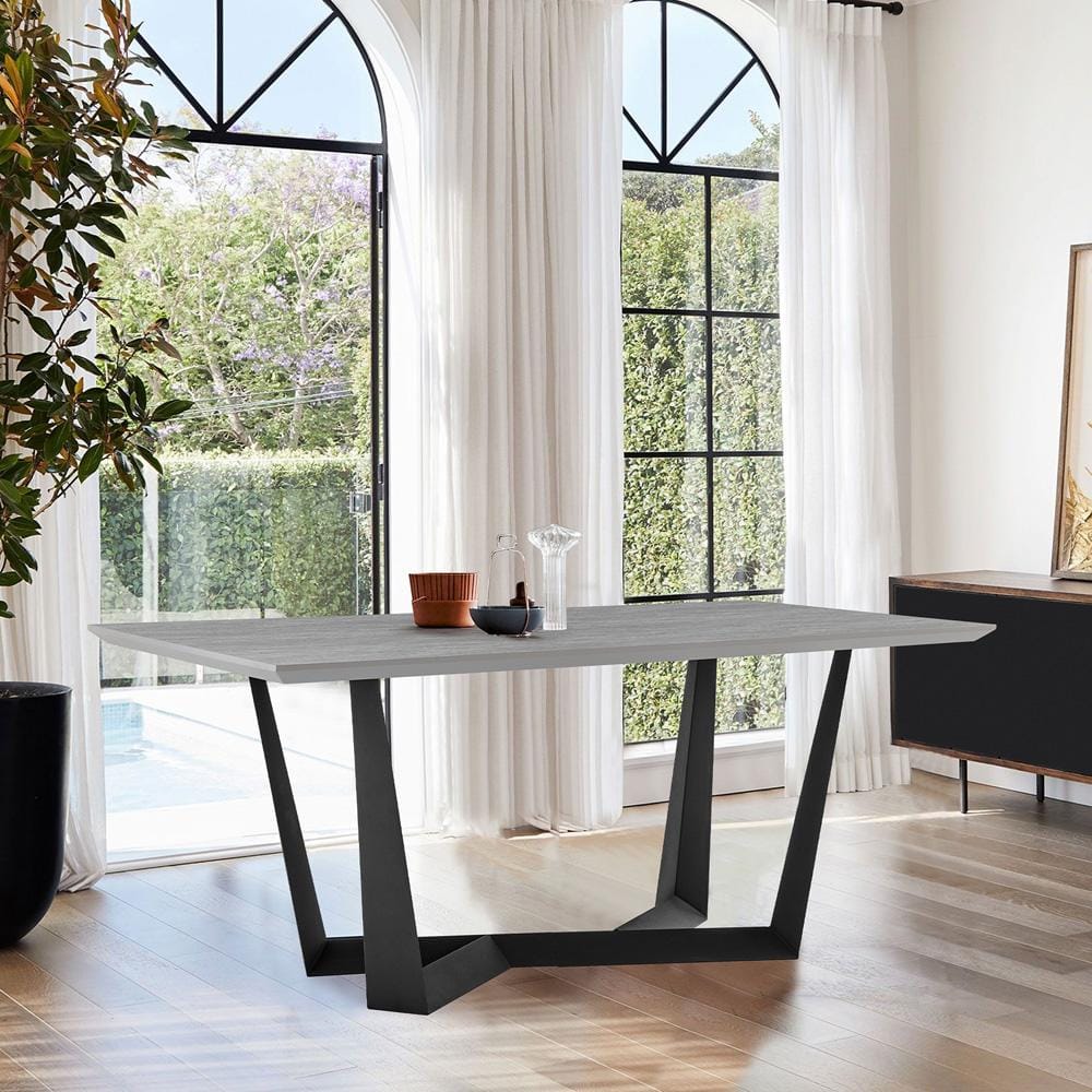Armen Living - Radford Light Gray Rectangular Dining Table with Black Finish - LCRFDIGR veiw 5