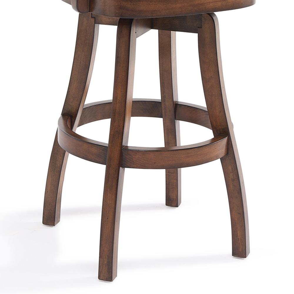 Armen Living - Raleigh 26in Counter Height Swivel Kahlua Faux Leather and Chestnut Wood Arm Bar Stool - LCRABAARKACH26 veiw 5