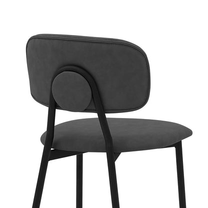 Armen Living - Rococo 26in Gray Faux Leather and Metal Counter Height Bar Stool - LCROBABLGRY26 veiw 3