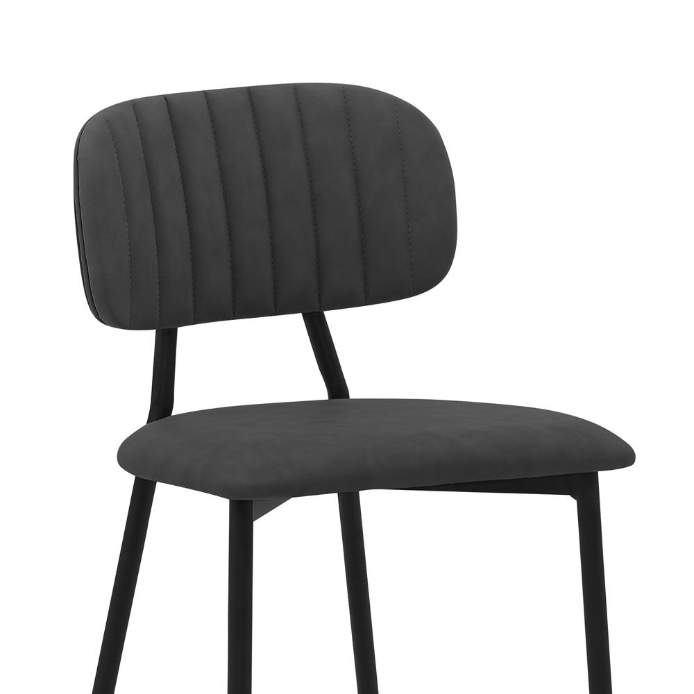 Armen Living - Rococo 26in Gray Faux Leather and Metal Counter Height Bar Stool - LCROBABLGRY26 veiw 6