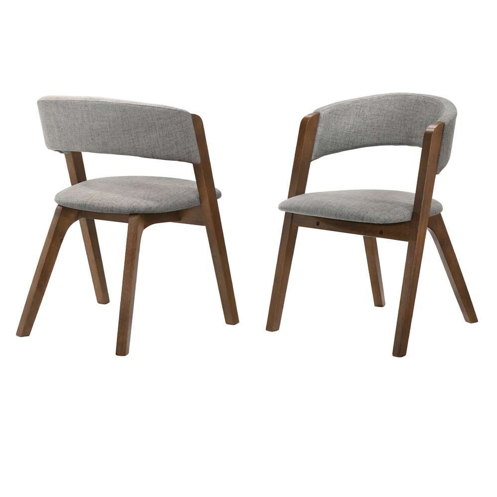 Armen Living - Rowan Gray Upholstered Dining Chairs in Walnut Finish (Set of 2) - LCRWSIGRWA veiw 1