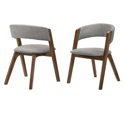Armen Living - Rowan Gray Upholstered Dining Chairs in Walnut Finish (Set of 2) - LCRWSIGRWA veiw 1