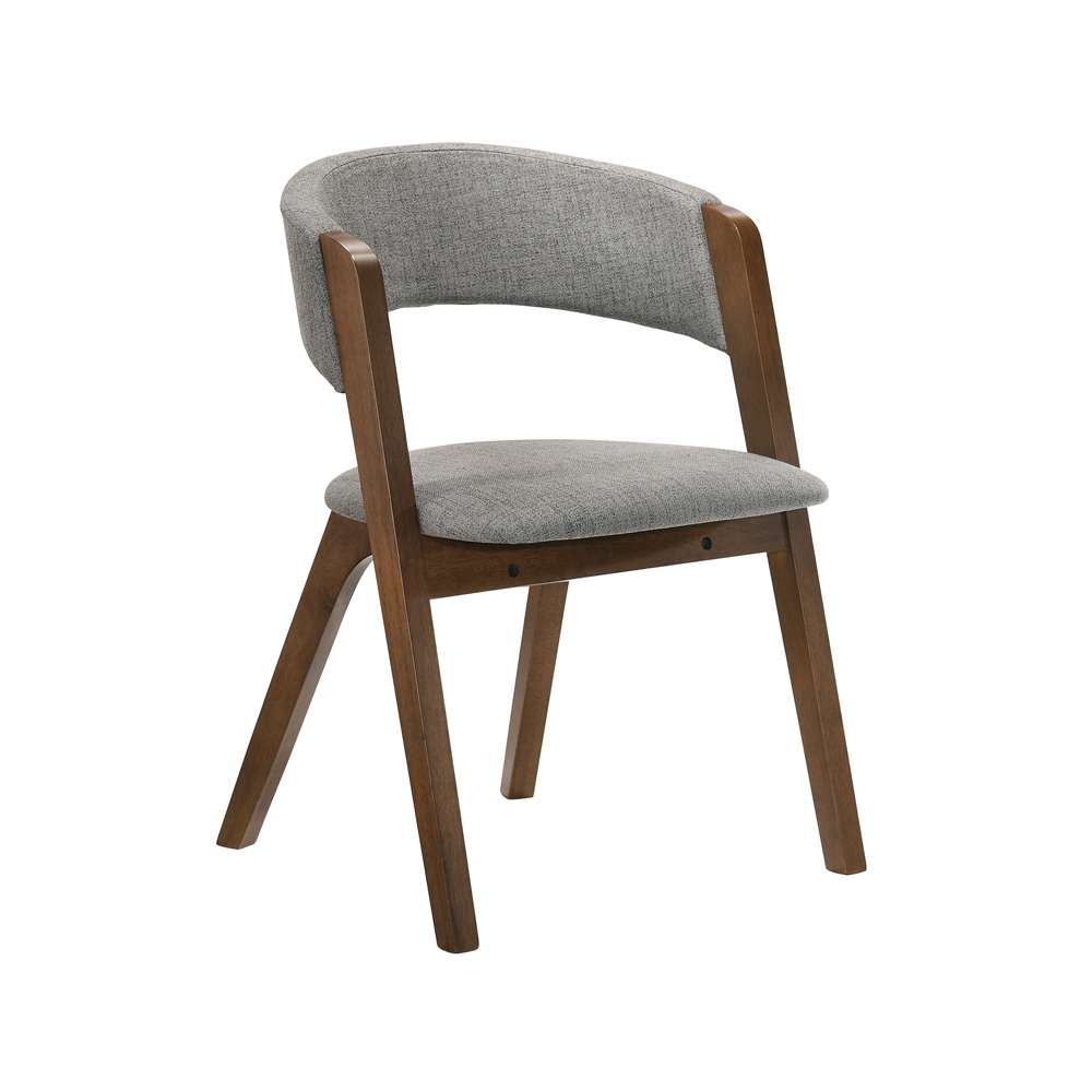 Armen Living - Rowan Gray Upholstered Dining Chairs in Walnut Finish (Set of 2) - LCRWSIGRWA veiw 2