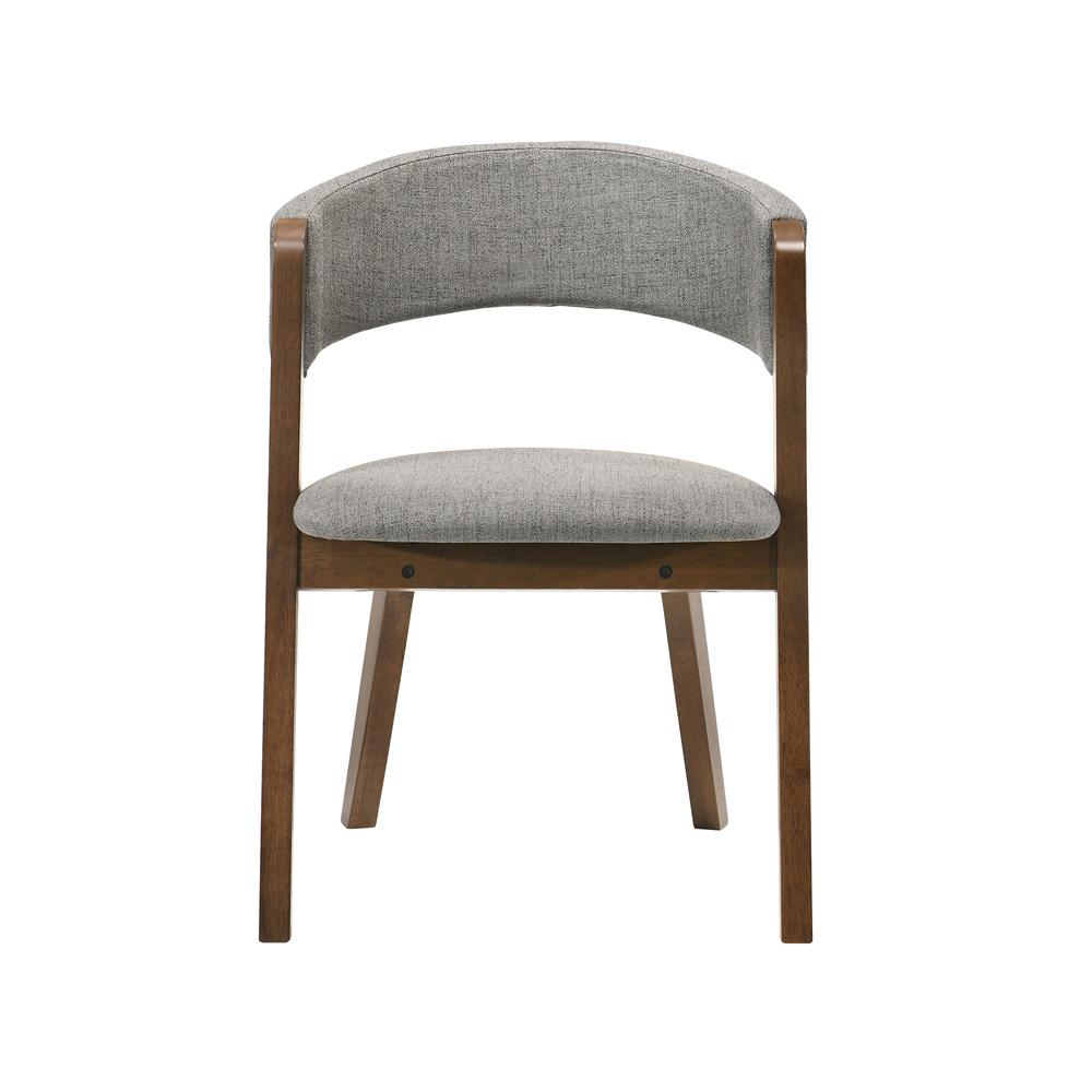 Armen Living - Rowan Gray Upholstered Dining Chairs in Walnut Finish (Set of 2) - LCRWSIGRWA veiw 3