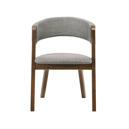 Armen Living - Rowan Gray Upholstered Dining Chairs in Walnut Finish (Set of 2) - LCRWSIGRWA veiw 3