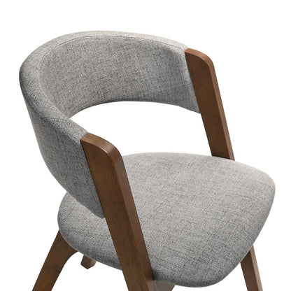 Armen Living - Rowan Gray Upholstered Dining Chairs in Walnut Finish (Set of 2) - LCRWSIGRWA veiw 5