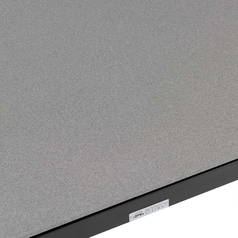 Armen Living - Royal Black Aluminum and Teak Outdoor Dining Table with Stone Top - 840254332805 veiw 4