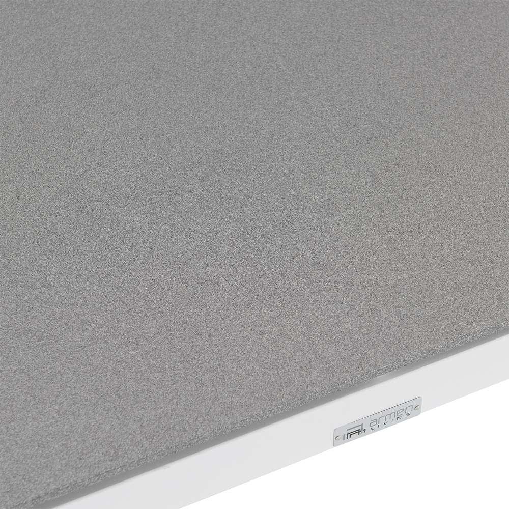 Armen Living - Royal White Aluminum and Teak Outdoor Dining Table with Stone Top - 840254332812 veiw 4