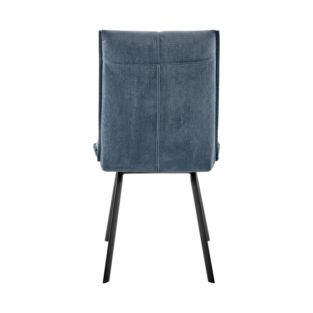 Armen Living - Rylee Dining Room Accent Chair in Blue Fabric and Black Finish (Set of 2) - LCRYSIBLU veiw 5