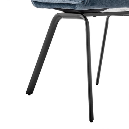 Armen Living - Rylee Dining Room Accent Chair in Blue Fabric and Black Finish (Set of 2) - LCRYSIBLU veiw 7