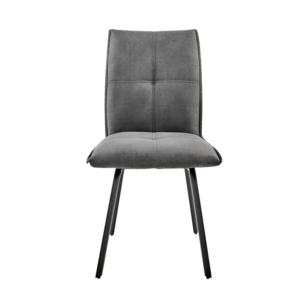 Armen Living - Rylee Dining Room Accent Chair in Charcoal Fabric and Black Finish (Set of 2) - LCRYSICHA veiw 2