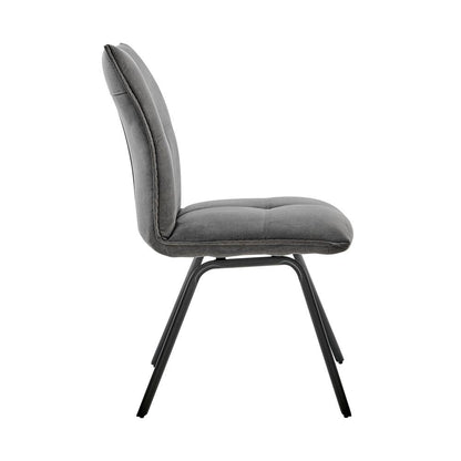 Armen Living - Rylee Dining Room Accent Chair in Charcoal Fabric and Black Finish (Set of 2) - LCRYSICHA veiw 3
