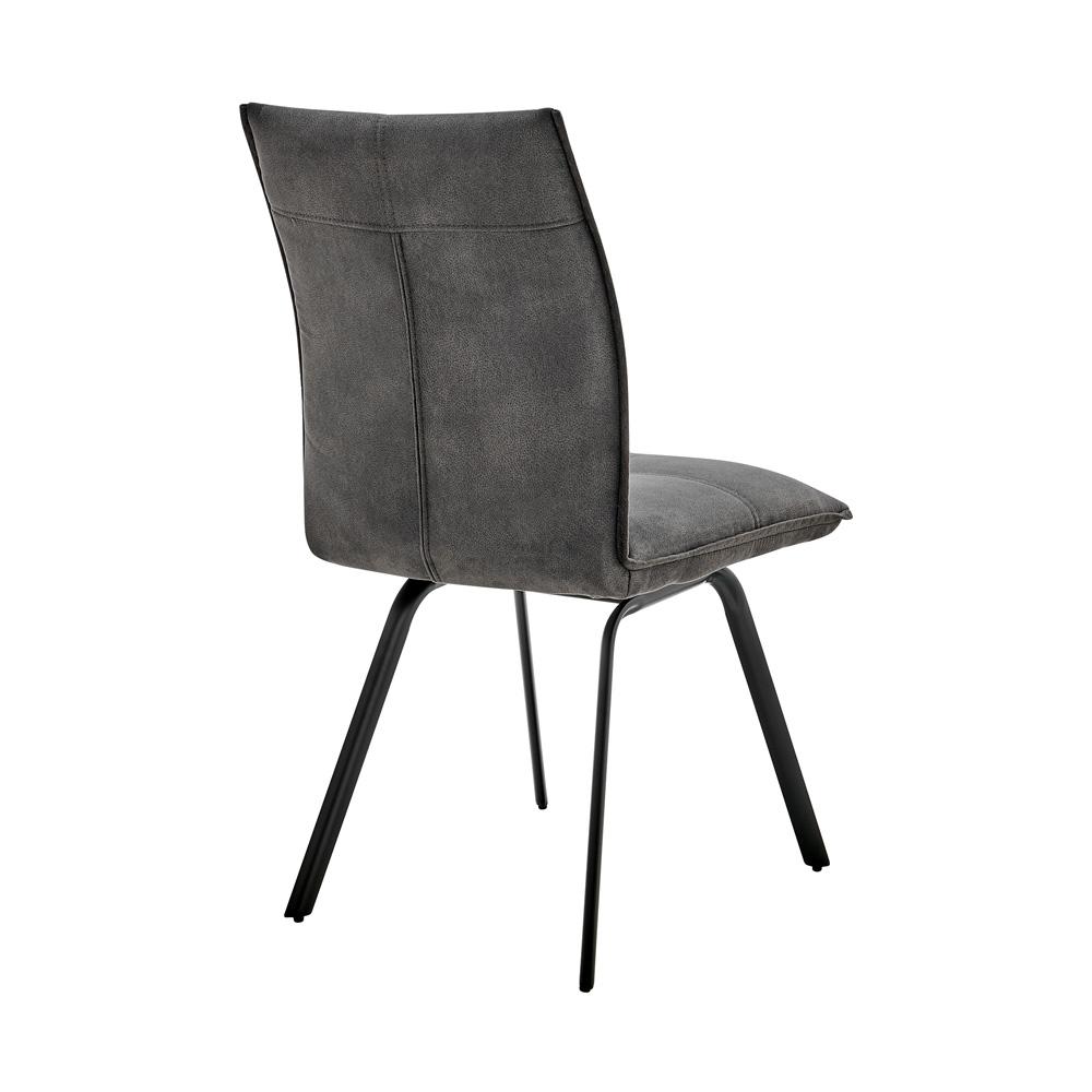Armen Living - Rylee Dining Room Accent Chair in Charcoal Fabric and Black Finish (Set of 2) - LCRYSICHA veiw 4