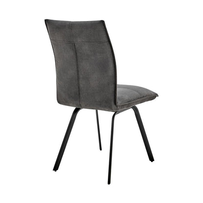 Armen Living - Rylee Dining Room Accent Chair in Charcoal Fabric and Black Finish (Set of 2) - LCRYSICHA veiw 4
