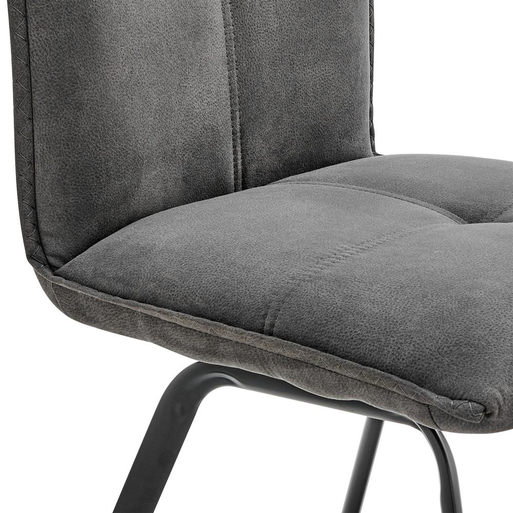 Armen Living - Rylee Dining Room Accent Chair in Charcoal Fabric and Black Finish (Set of 2) - LCRYSICHA veiw 6