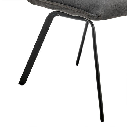 Armen Living - Rylee Dining Room Accent Chair in Charcoal Fabric and Black Finish (Set of 2) - LCRYSICHA veiw 7