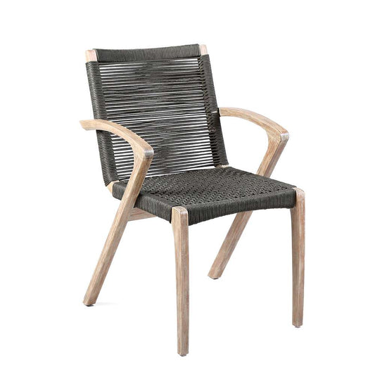 Armen Living - Sachi and Nabila Outdoor 5 Piece Light Eucalyptus and Concrete Dining Set - 840254333383 veiw 2