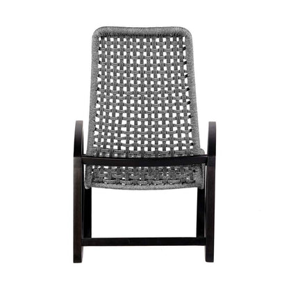 Armen Living - Sequoia Outdoor Patio Rocking Chair in Dark Eucalyptus Wood and Grey Rope - 840254332270 veiw 5