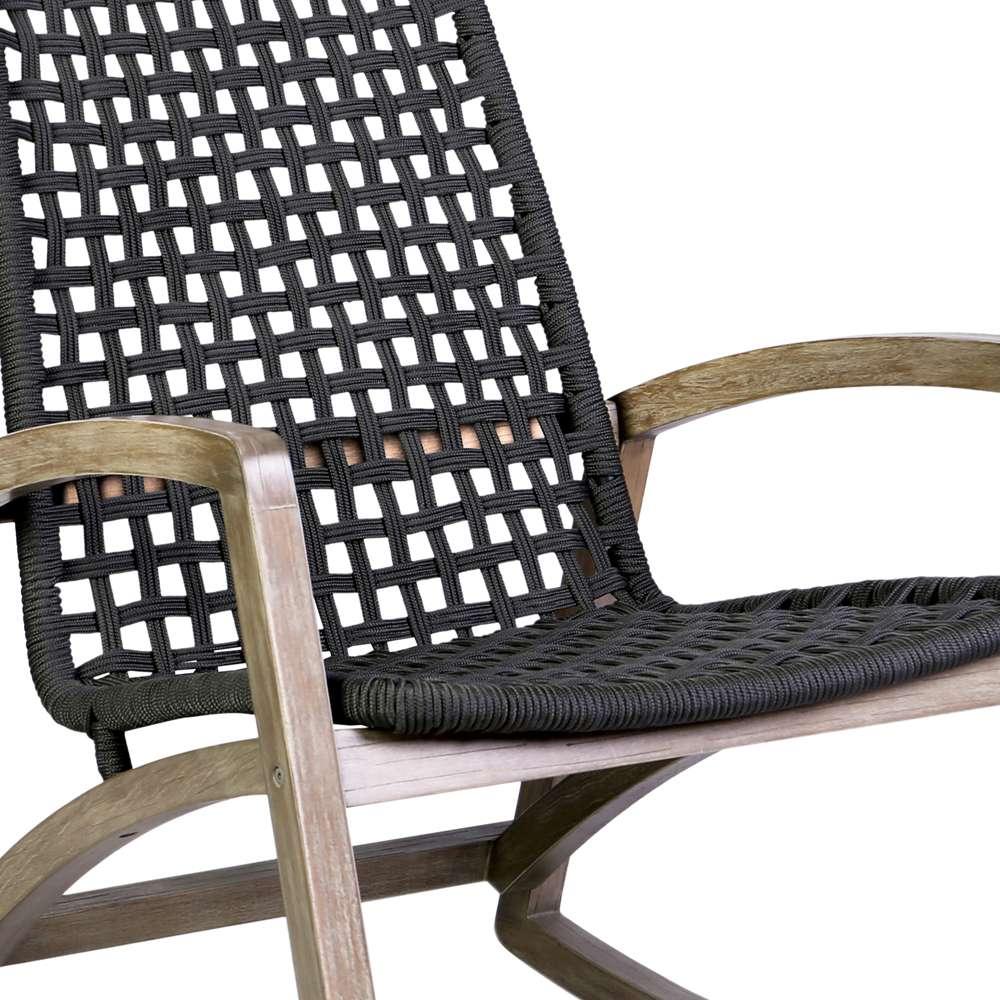 Armen Living - Sequoia Outdoor Patio Rocking Chair in Light Eucalyptus Wood and Charoal Rope - 840254332287 veiw 6