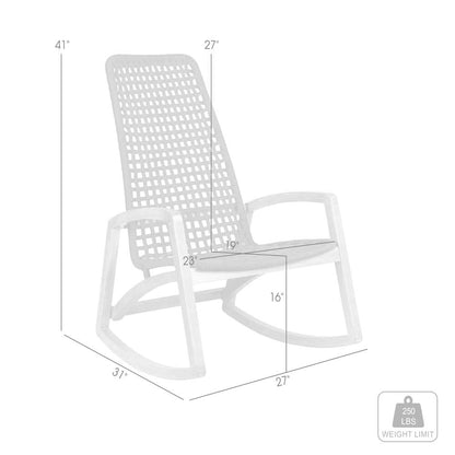 Armen Living - Sequoia Outdoor Patio Rocking Chair in Light Eucalyptus Wood and Charoal Rope - 840254332287 veiw 7