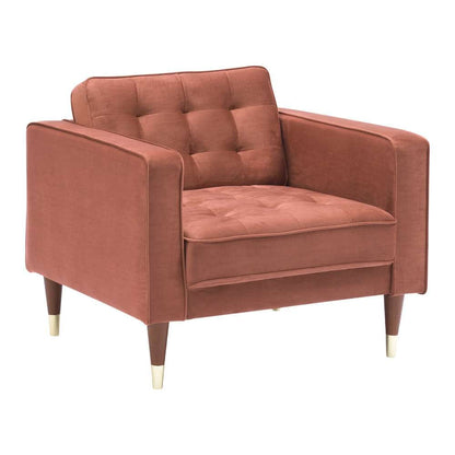 Armen Living - Somerset Blush Velvet Mid Century Modern Club Chair - LCSM1BLUSH veiw 1