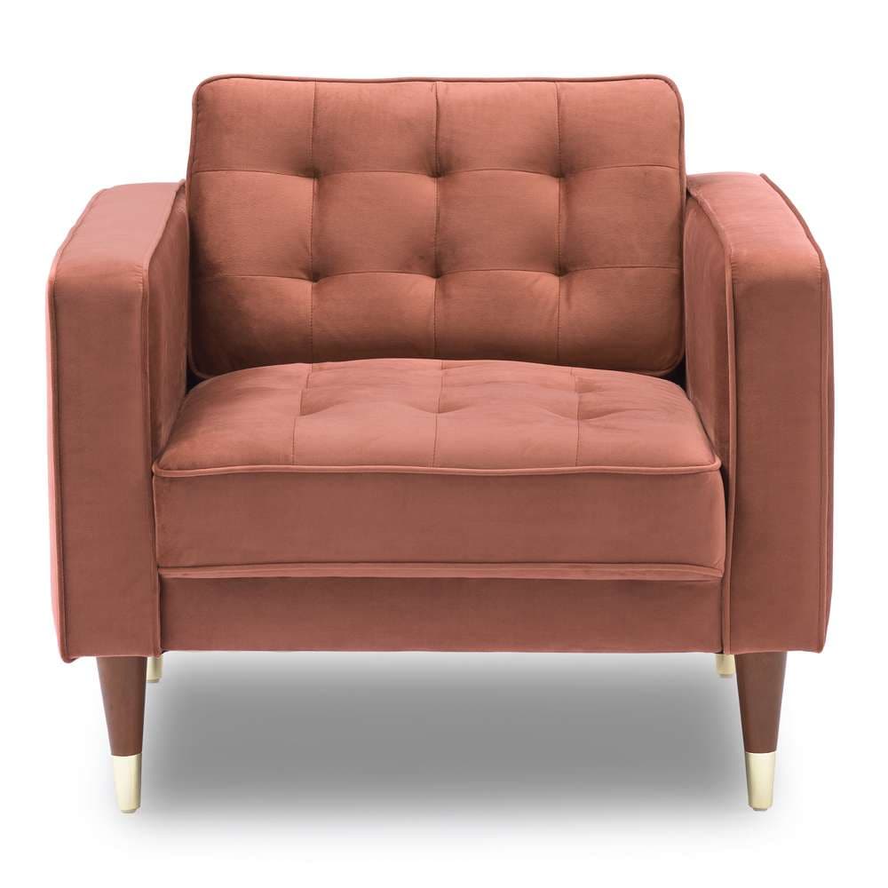 Armen Living - Somerset Blush Velvet Mid Century Modern Club Chair - LCSM1BLUSH veiw 2