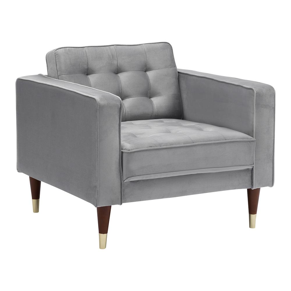 Armen Living - Somerset Gray Velvet Mid Century Modern Club Chair - LCSM1GREY veiw 1