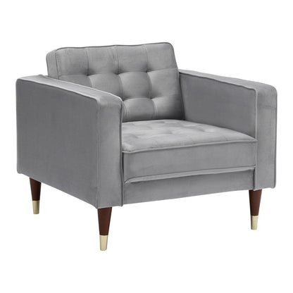 Armen Living - Somerset Gray Velvet Mid Century Modern Club Chair - LCSM1GREY veiw 1