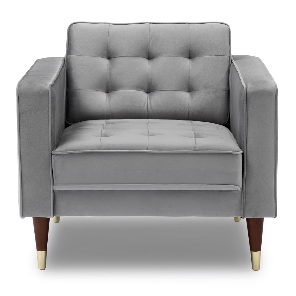 Armen Living - Somerset Gray Velvet Mid Century Modern Club Chair - LCSM1GREY veiw 2