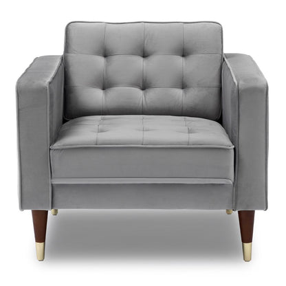 Armen Living - Somerset Gray Velvet Mid Century Modern Club Chair - LCSM1GREY veiw 2