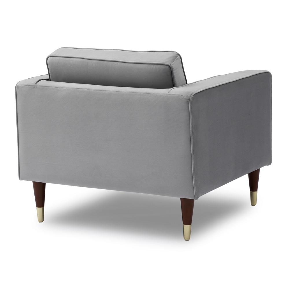 Armen Living - Somerset Gray Velvet Mid Century Modern Club Chair - LCSM1GREY veiw 3